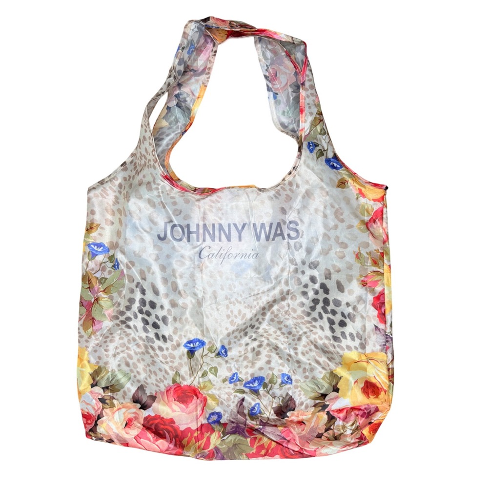 Johnny Was Tote Bag Womens OS Multicolor Leopard Floral Reusable Market Bag